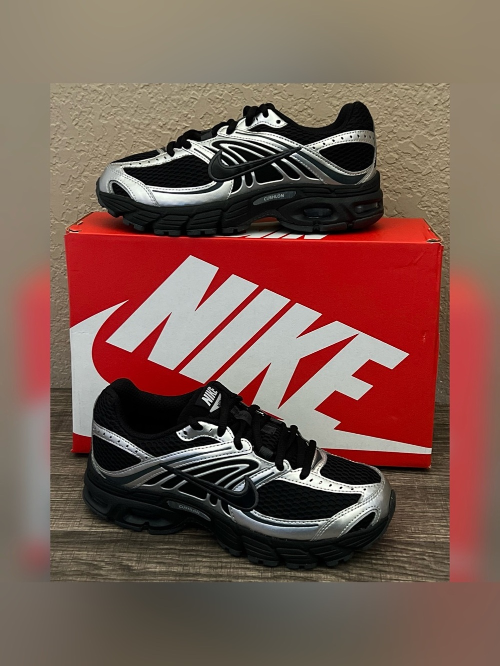 Nike Air Women’s Max Moto 2K Shoes Silver & Black Color Size-7